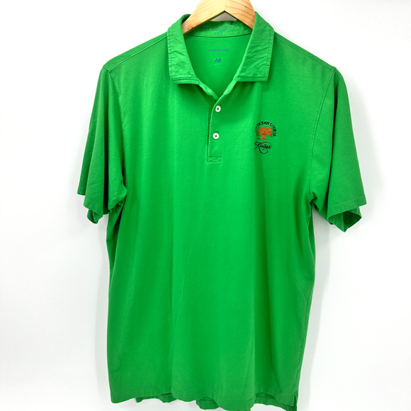 B Draddy Polo Shirt Mens Medium KIAWAH SC Ocean Course Green Short Sleeve - Picture 1 of 9